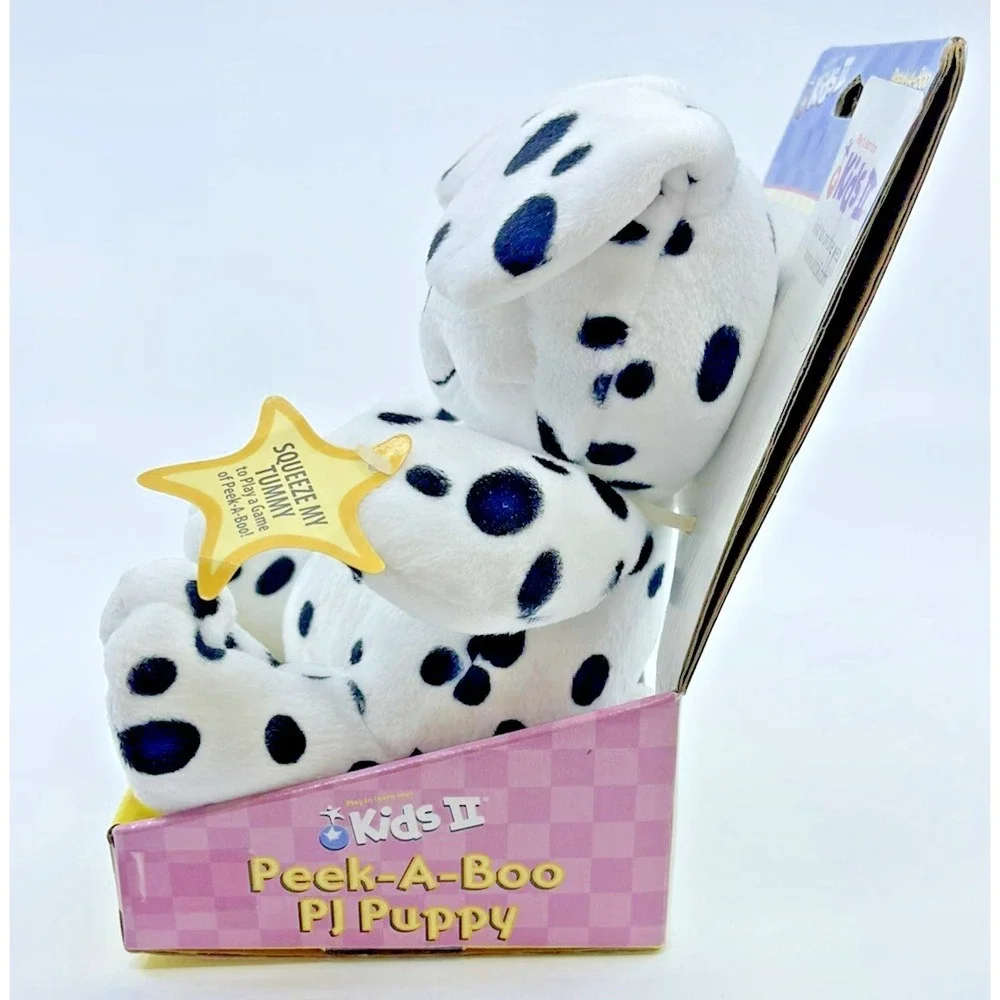 Kids 2 Peek-A-Boo PJ Puppy Dog Play To Learn Soft Toys Floppy Ears Dalmatian